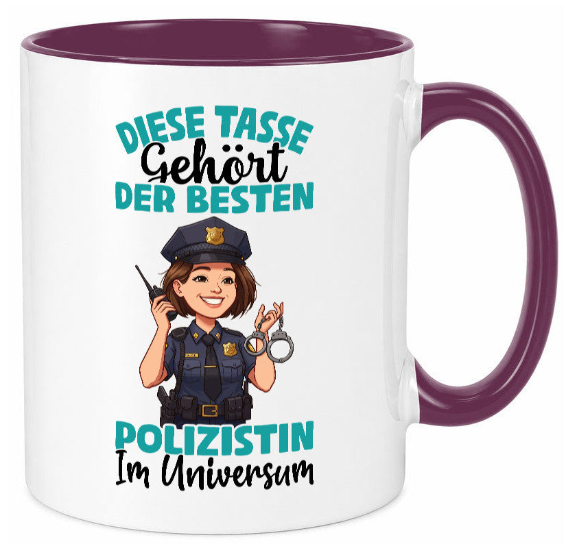 Im Universum: Polizistin | Beruf Polizei Geschenkidee Arbeit Kollegen Büro Tasse