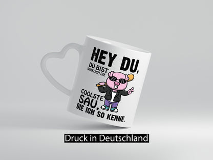 Du bist eine Coole sau Geschenk Humor Geschenkidee lustiger Spruch Tasse