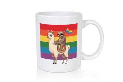Lama | Faultier Regenbogen Sunset LGBT lustiger Spruch Geschenk Tierliebhaber