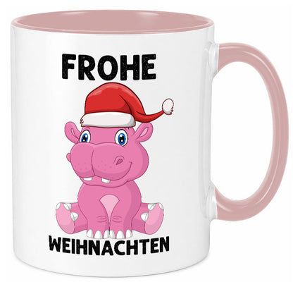 Frohe Weihnachten | Weihnachtstiere Nilpferd Humor Tierliebhaber Geschenkidee Tasse