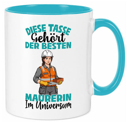 Im Universum: Maurerin | Bau Handwerkerin Geschenkidee Humor Tasse