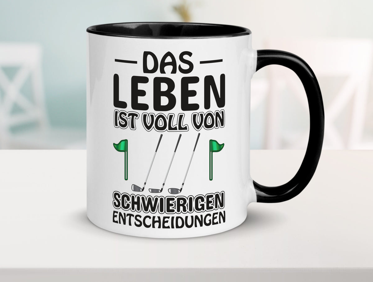 Schwierige Entscheidungen | Golfer Tasse Golf Spieler Geschenkidee Humor