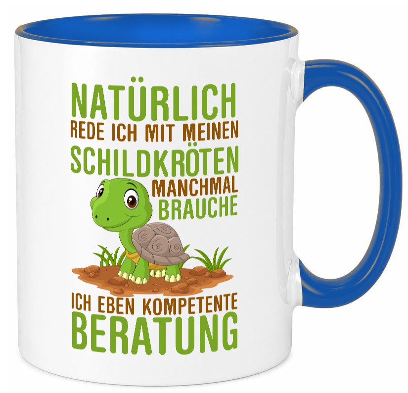 Natürlich rede ich mit Schildkröten | Schildkrötenliebhaber lustiger Spruch Tasse