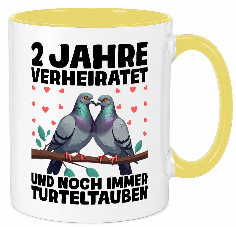 2 Jahre verheiratet | Turteltauben Ehe Ehepaar lustig Humor Geschenkidee Tasse