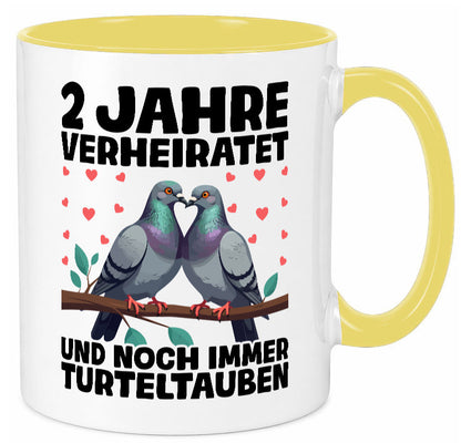 2 Jahre verheiratet | Turteltauben Ehe Ehepaar lustig Humor Geschenkidee Tasse