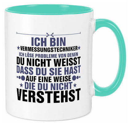 Löse Probleme: Vermessungstechniker | Techniker Humor Geschenkidee Tasse