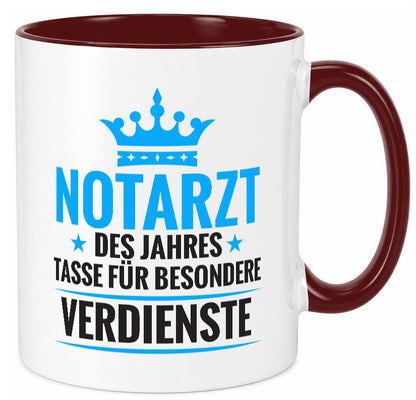 Besonderer Verdienst: Notarzt | Arzt Geschenk Humor Geschenkidee lustiger Tasse