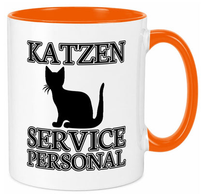 Katzen Service Personal | Katzenbesitzer Tasse Humor lustiger Spruch Geschenk