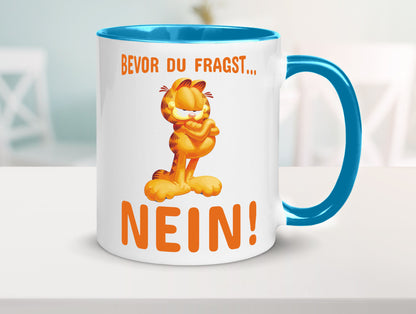 Bevor du fragst? Nein! | grimmige Katze Spruchtasse lustig Tierliebhaber Humor