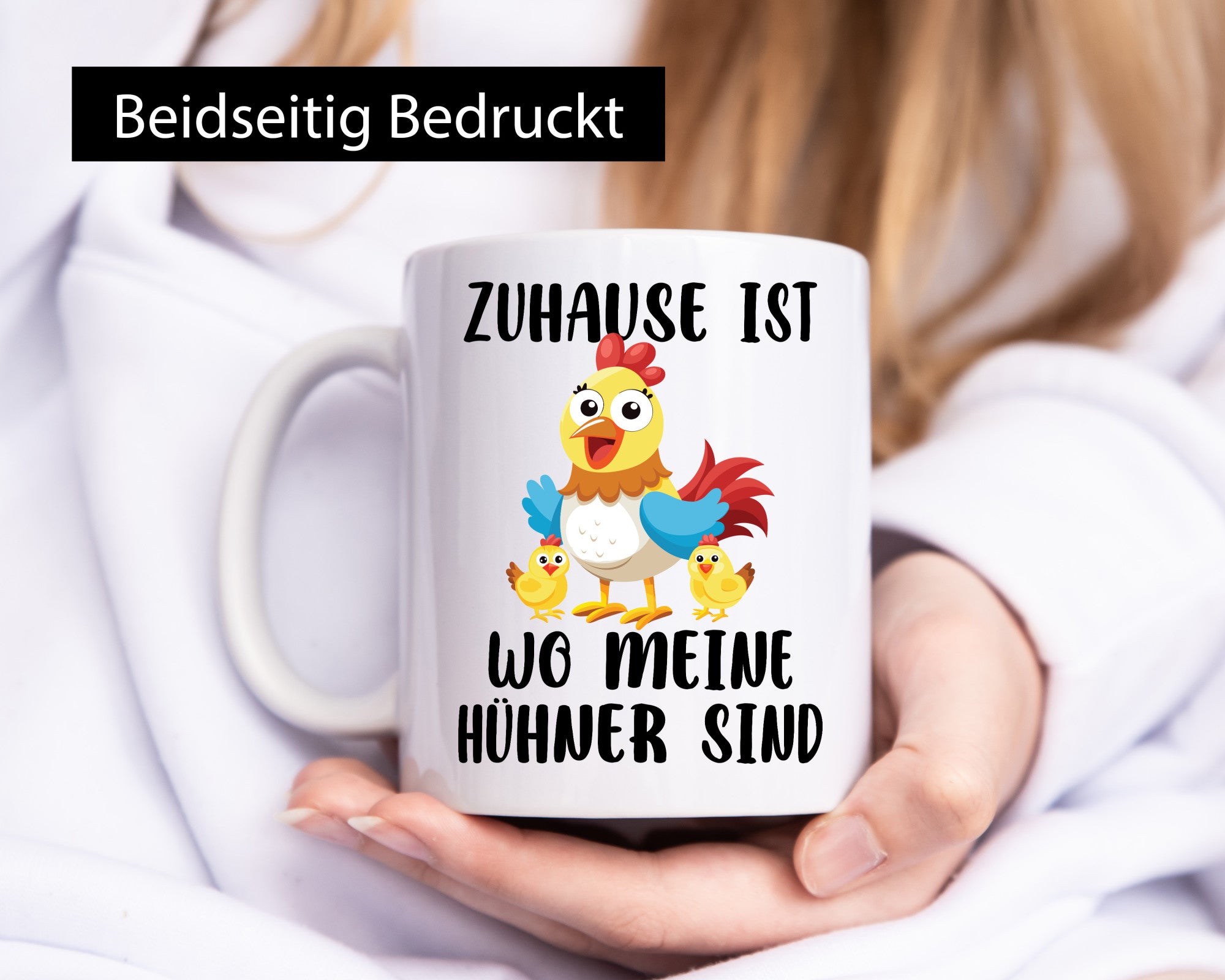 Zuhause ist wo meine Hühner Kacken | Flüsterer Humor Geschenkidee Tasse