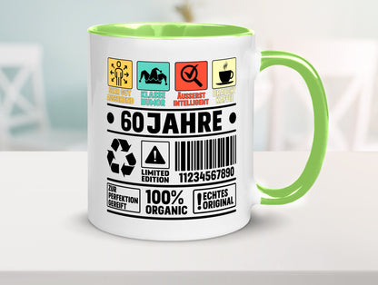 60. Geburtstag | 60 Jahre Humor Limited Edition Geschenkidee Tasse