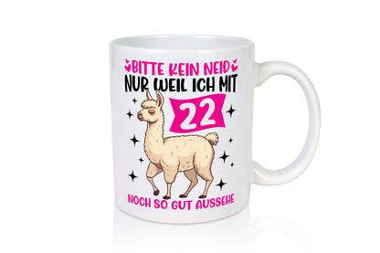 22. Geburtstag | 22 Jahre Lama gut aussehen lustig Geschenkidee Geschenk Tasse