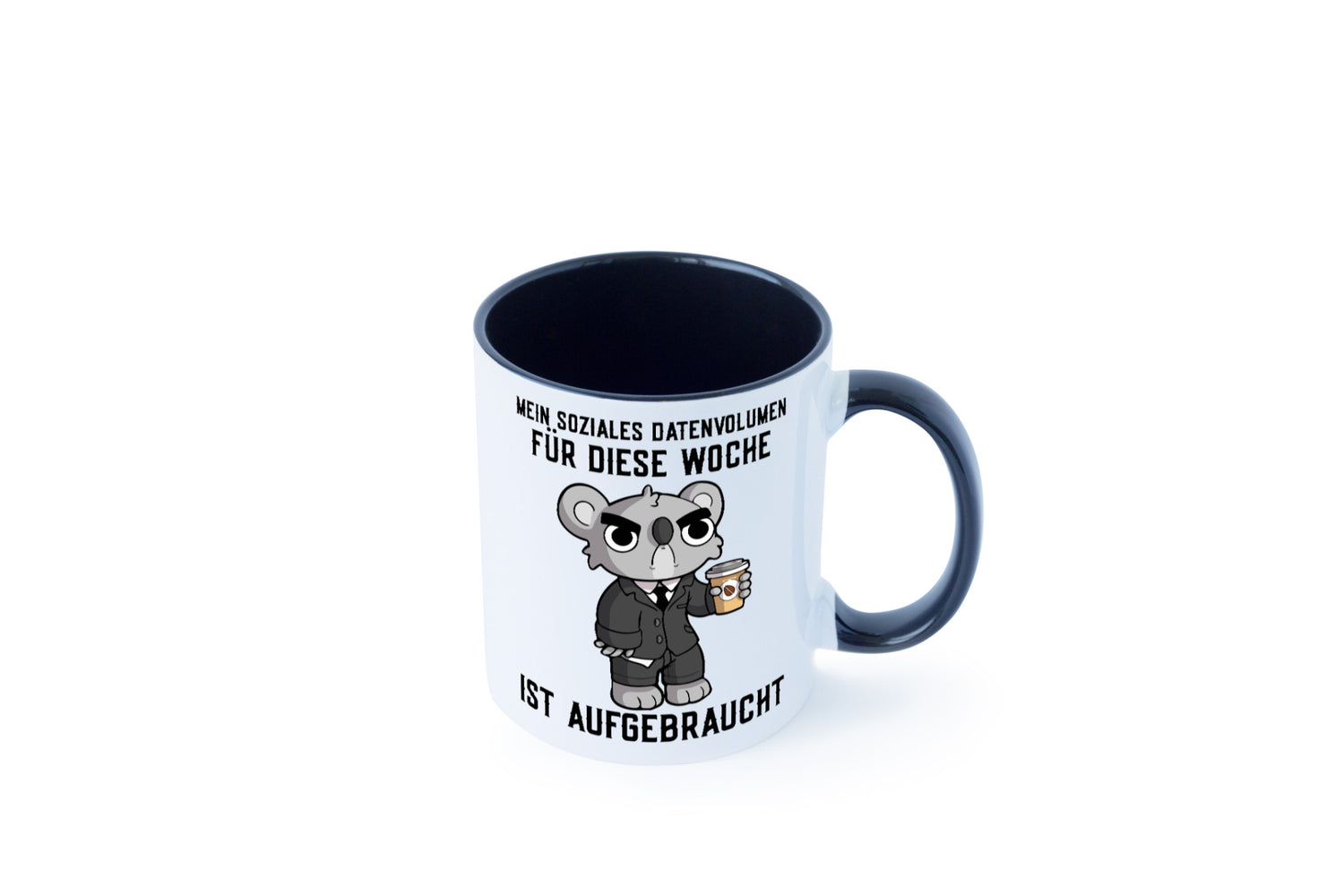 Soziales Datenvolumen | wütender Bär Einzelgänger Nerd Geschenkidee Humor Tasse