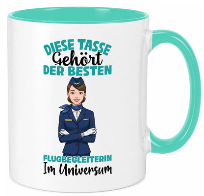 Im Universum: Flugbegleiterin | Stewardess Flughafen lustig Humor Geschenkidee Tasse