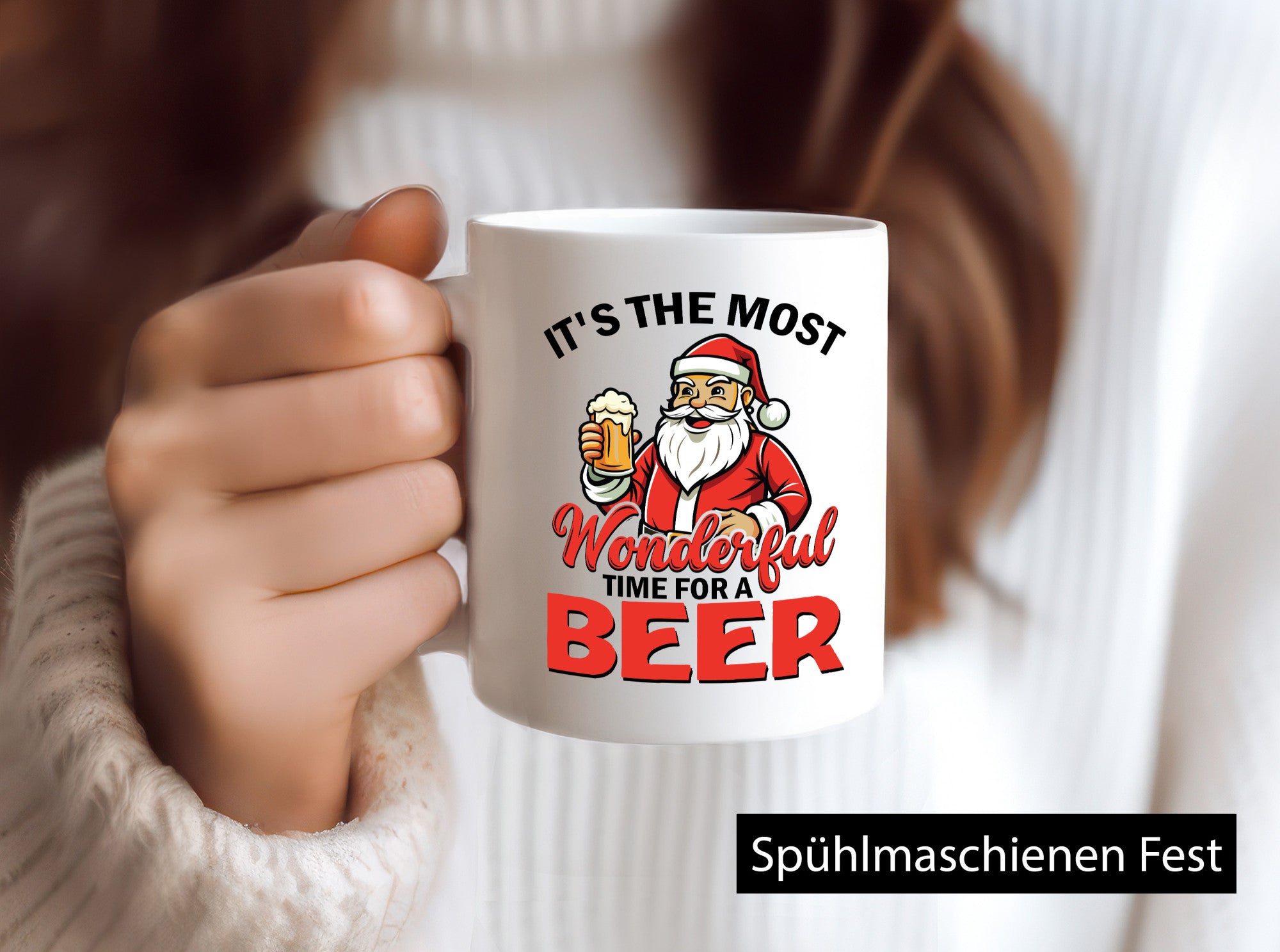 Its a wonderfull time for Beer | Ugly Christmas Bier v2 Humor Geschenkidee Tasse