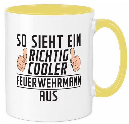 Richtig Cooler Feuerwehrmann | Feuerwehr Geschenkidee Humor Tasse