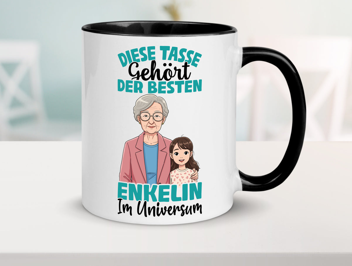 Im Universum: Enkelin | Opa Oma Großmutter Großvater Geschenk Familie Tasse