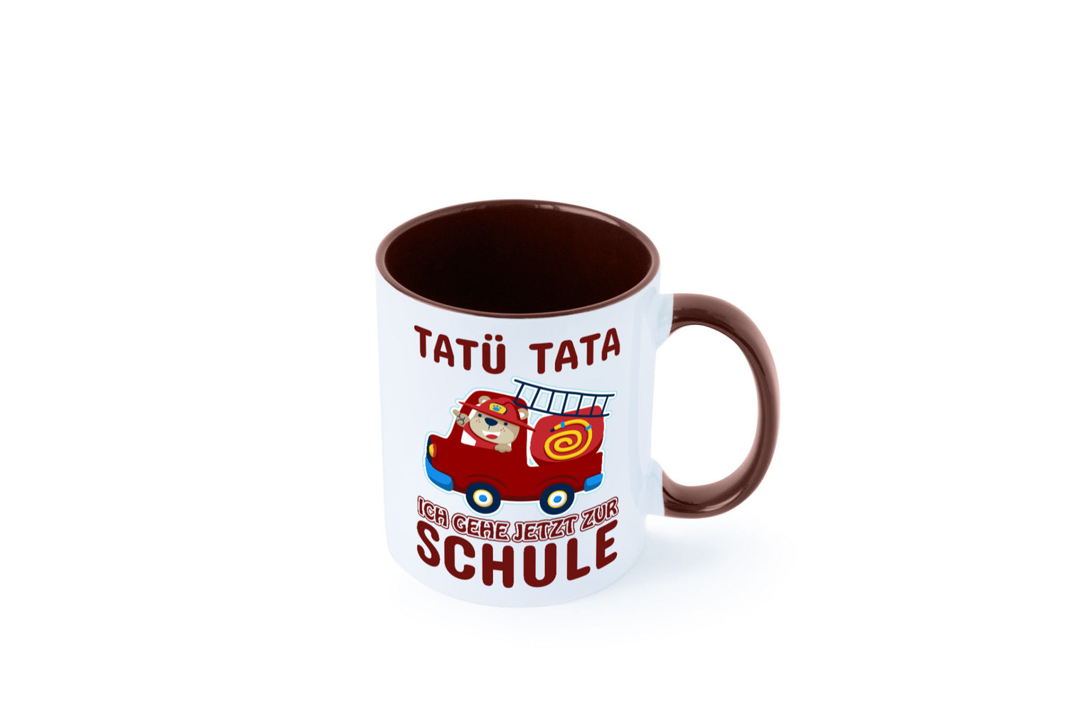 Bär in Feuerwehrauto | Tatü Tata Einschulung Tasse Humor Geschenkidee