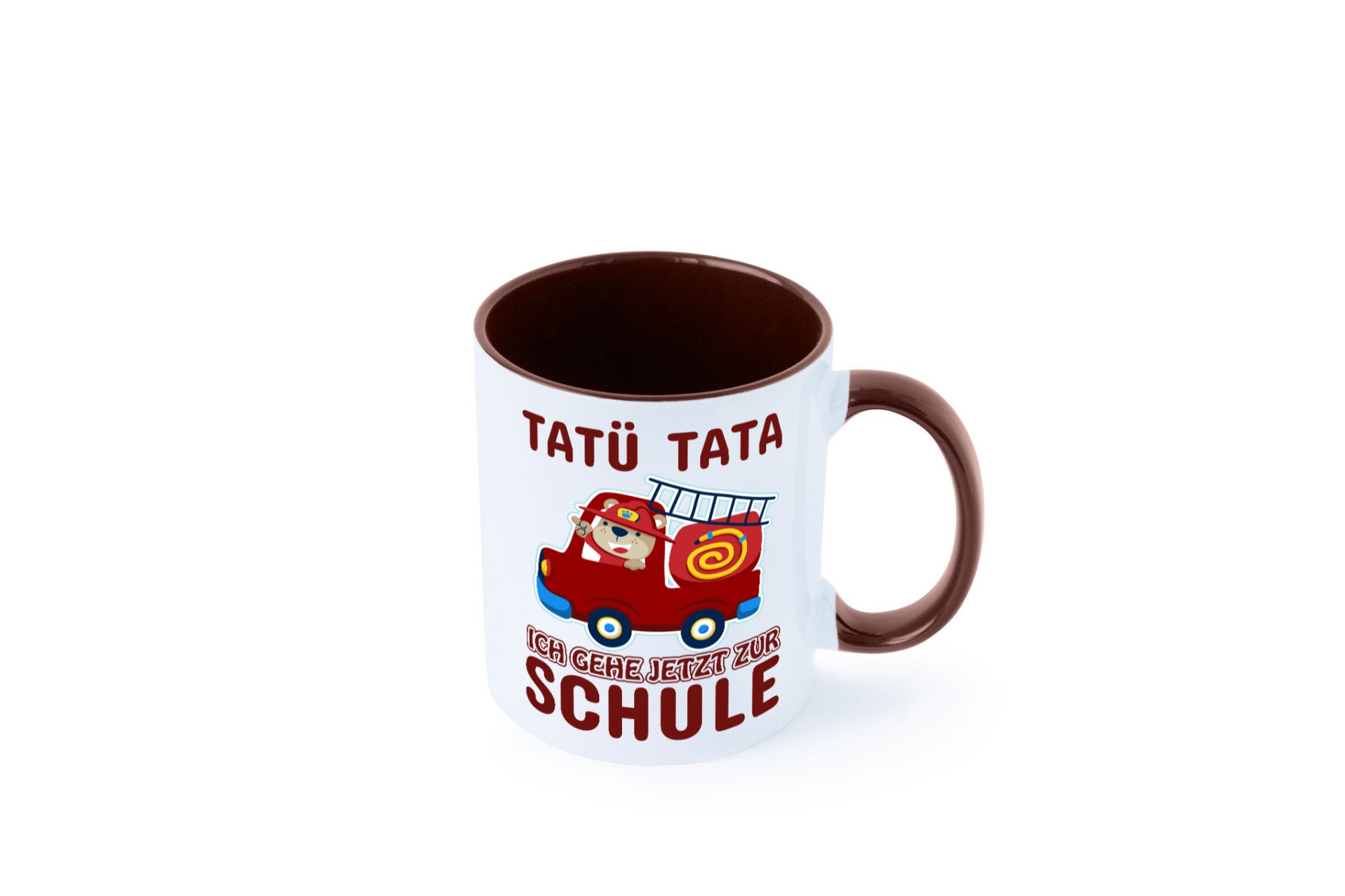 Bär in Feuerwehrauto | Tatü Tata Einschulung Tasse Humor Geschenkidee