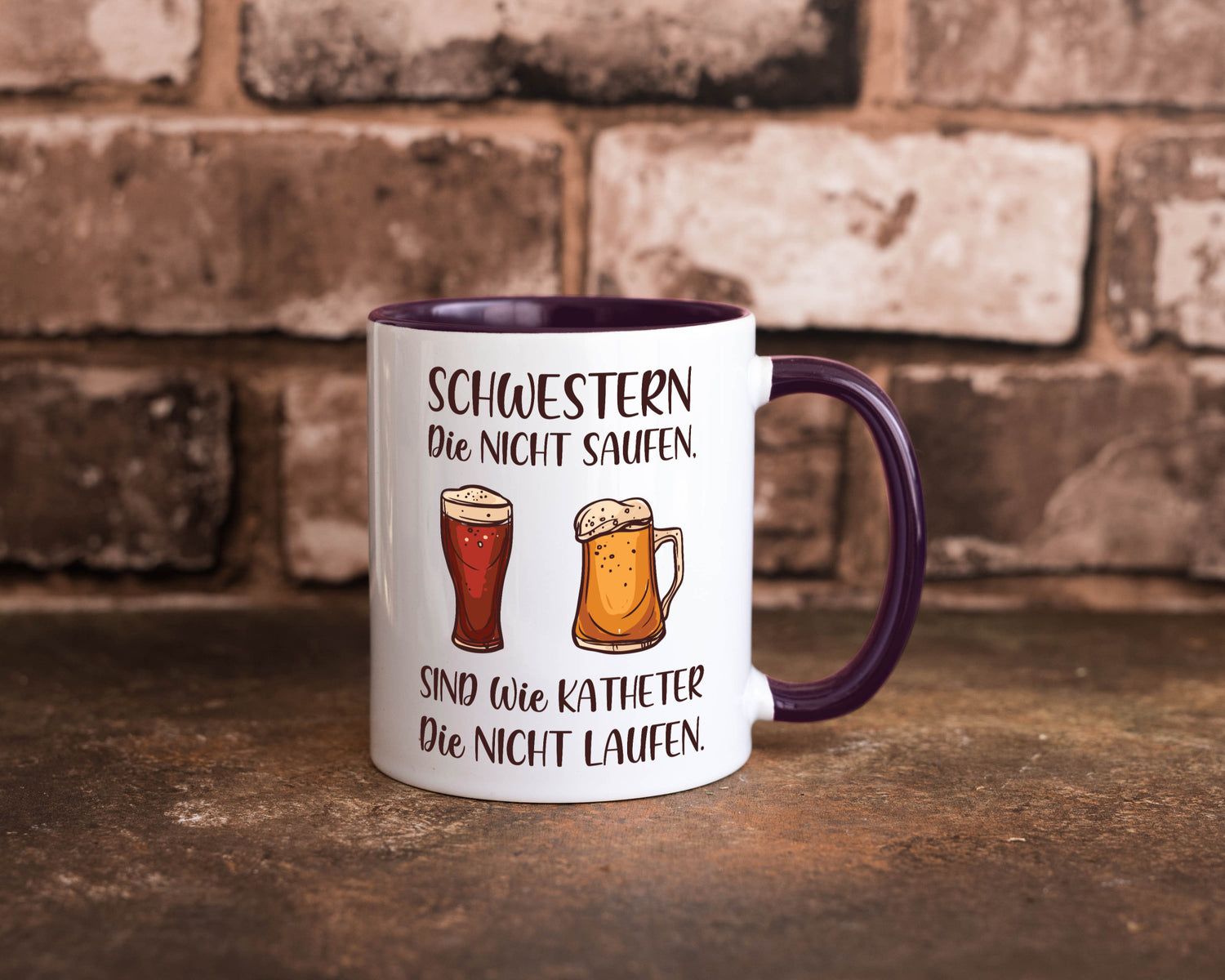 Schwestern die nicht saufen, Katheder laufen | Gläser lustiger Spruch Geschenk
