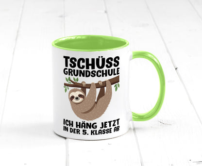 Tschüss Grundschule ich häng jetzt in der 5. Klasse ab Humor Geschenkidee Tasse