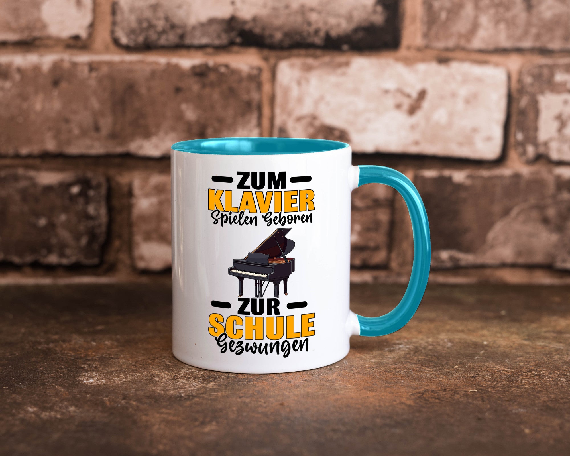 Zum Klavier spielen geboren zur Schule gezwungen v2 lustiger Spruch Geschenk
