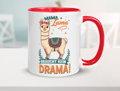 Mama Lama braucht kein Drama | Muttertag Humor Familie Geschenkidee Tasse