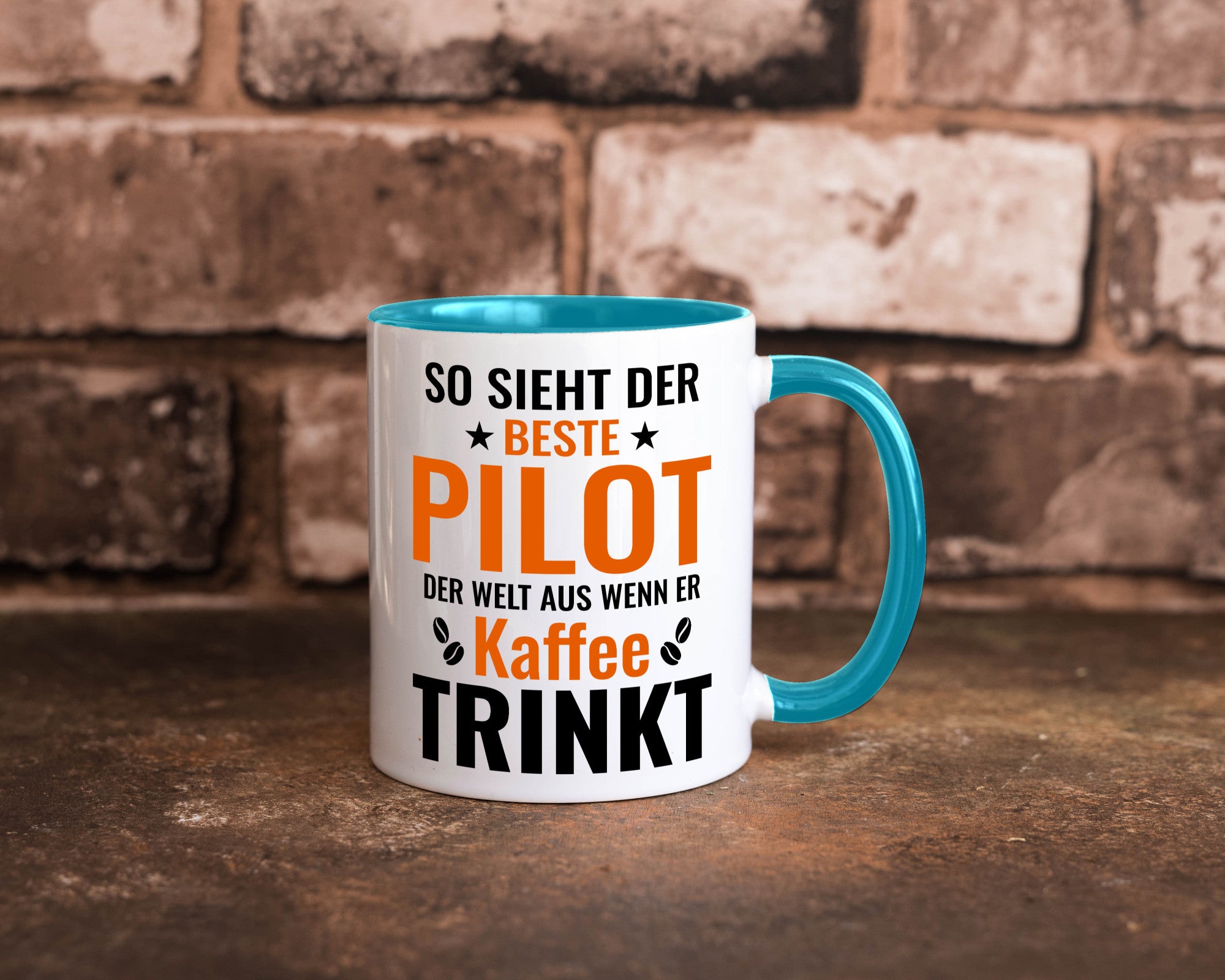 Kaffee trinkt: Pilot | Flugzeug Piloten lustiger Spruch Geschenk Humor