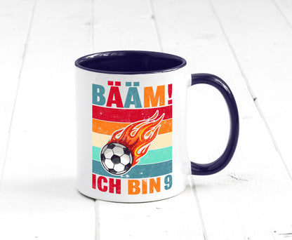 9. Geburtstag | Bääm ich bin 9 Fußball Geschenkidee Humor Tasse