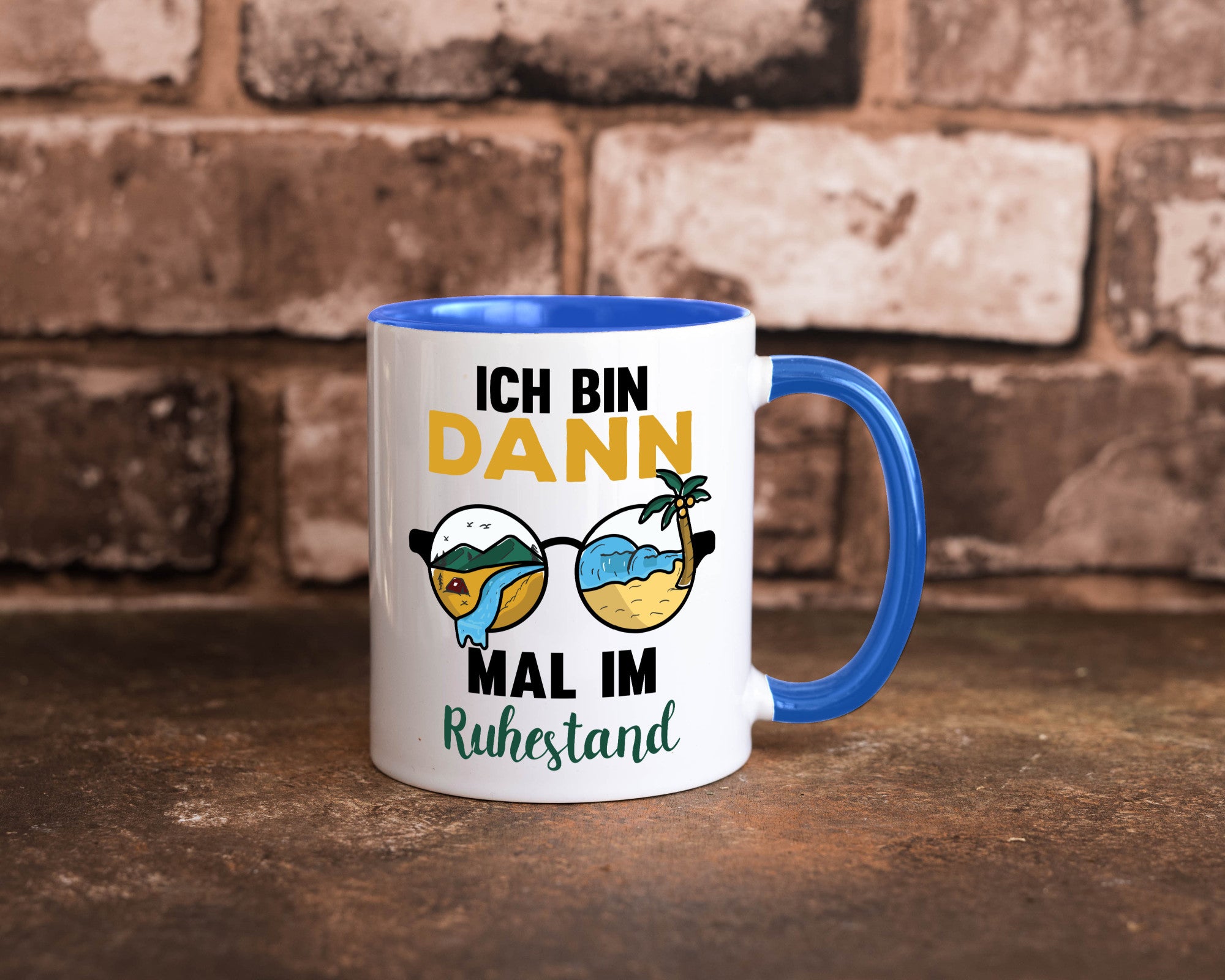 Bin dann mal im Ruhestand | Sonnenbrille Palme Meer lustig Jubiläum Geschenk
