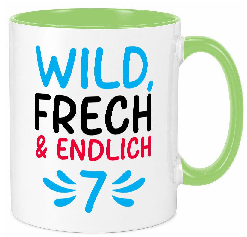 7. Geburtstag | 7 Jahre Wild &amp; Frech lustiger Spruch Geschenk Geschenkidee Tasse