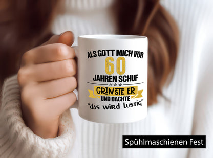 Als Gott mich schuf | 60. Geburtstag Lustiges Geschenk lustiger Spruch