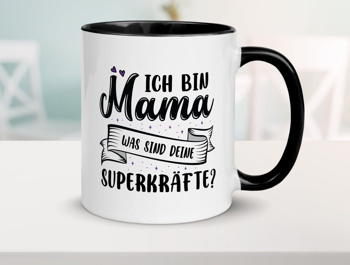 Superheldin Mama | Muttertag superkraft lustiger Spruch Geschenk Familie Tasse