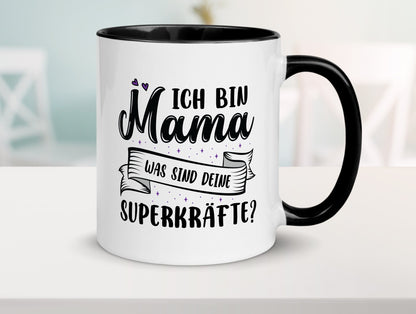 Superheldin Mama | Muttertag superkraft lustiger Spruch Geschenk Familie Tasse