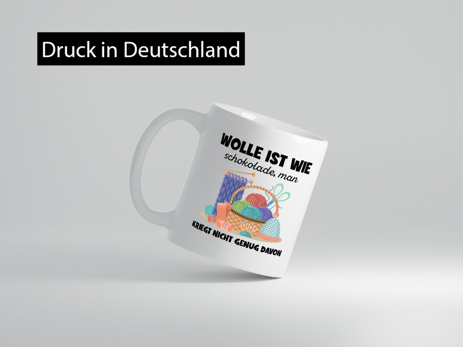 Wolle ist wie Schokolade | Häkeln Geschenkidee Humor Tasse
