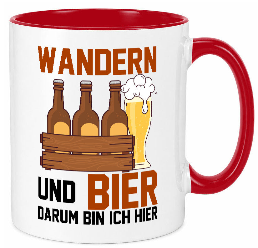 Wandern und Bier darum bin ich hier | Bierkasten lustiger Spruch Geschenk Humor