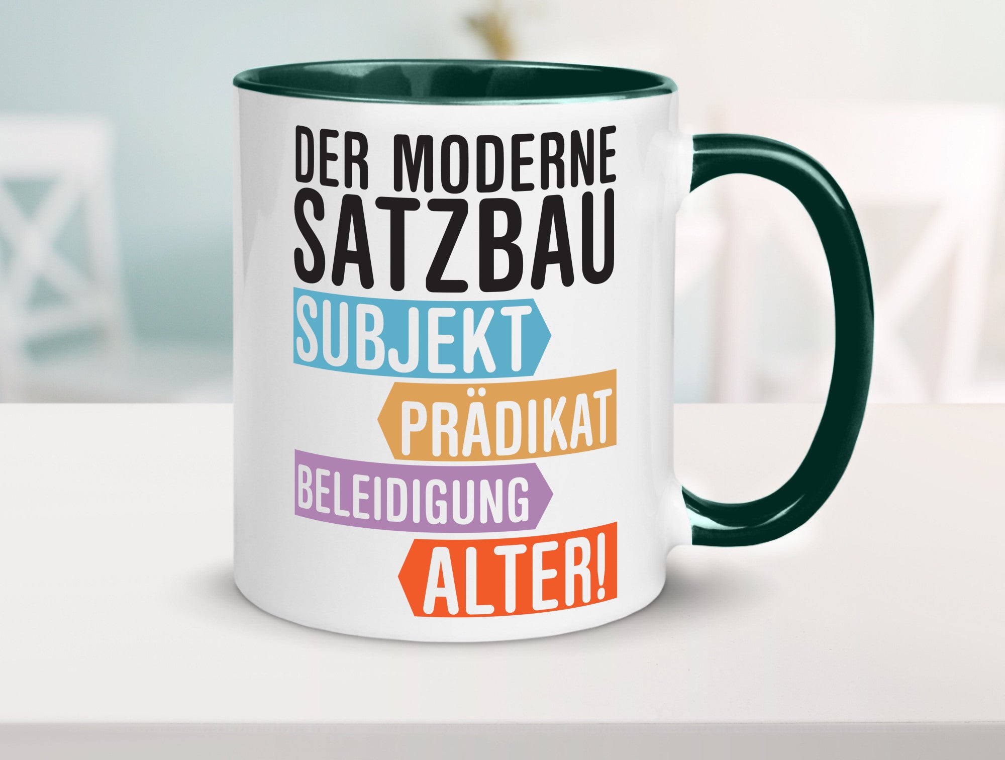 Moderner Satzbau | Lehrer Lehrerin Kollege lustig Arbeit Kollegen Büro Geschenk