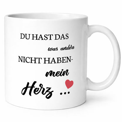 Du hast mich | mein Herz Paar Geschenk Humor Geschenkidee lustiger Spruch Tasse