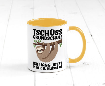 Tschüss Grundschule ich häng jetzt in der 5. Klasse ab Humor Geschenkidee Tasse