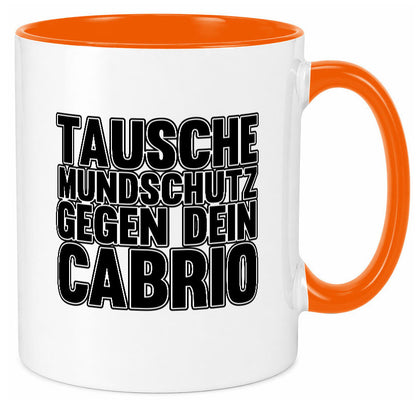Tausche Mundschutz gegen Cabrio| | Cabrio Geschenkidee Humor Tasse