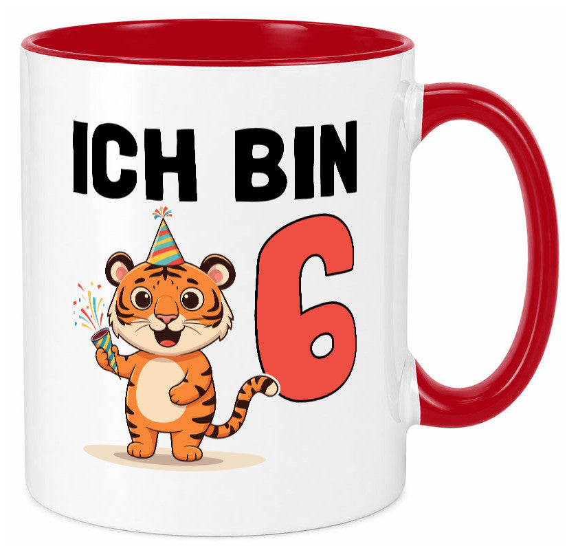 6. Geburtstag | 6 Jahre Tiger lustiger Spruch Geschenk Geschenkidee Tasse