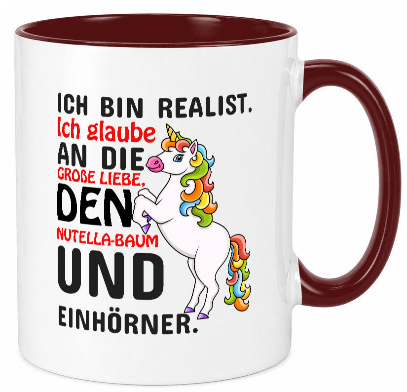 Ich bin Realist | Spruchtasse Einhorn Mädchen lustiger Spruch Geschenk Humor