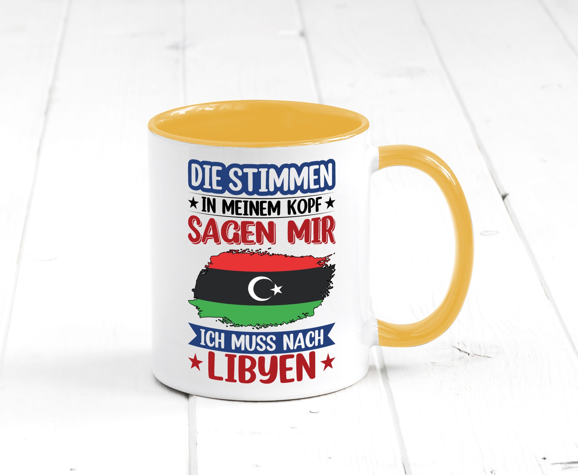 Libyen | Urlaub Stimmen in meinem Kopf Traumland Geschenkidee Humor Tasse