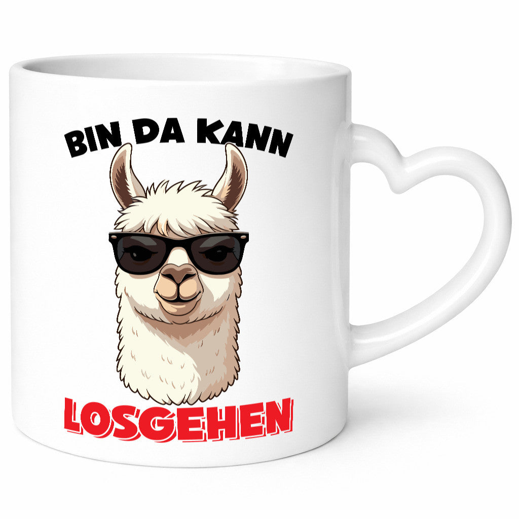 Bin da kann losgehen | Lama Alpaka lustig Humor Geschenkidee Geschenk Tasse