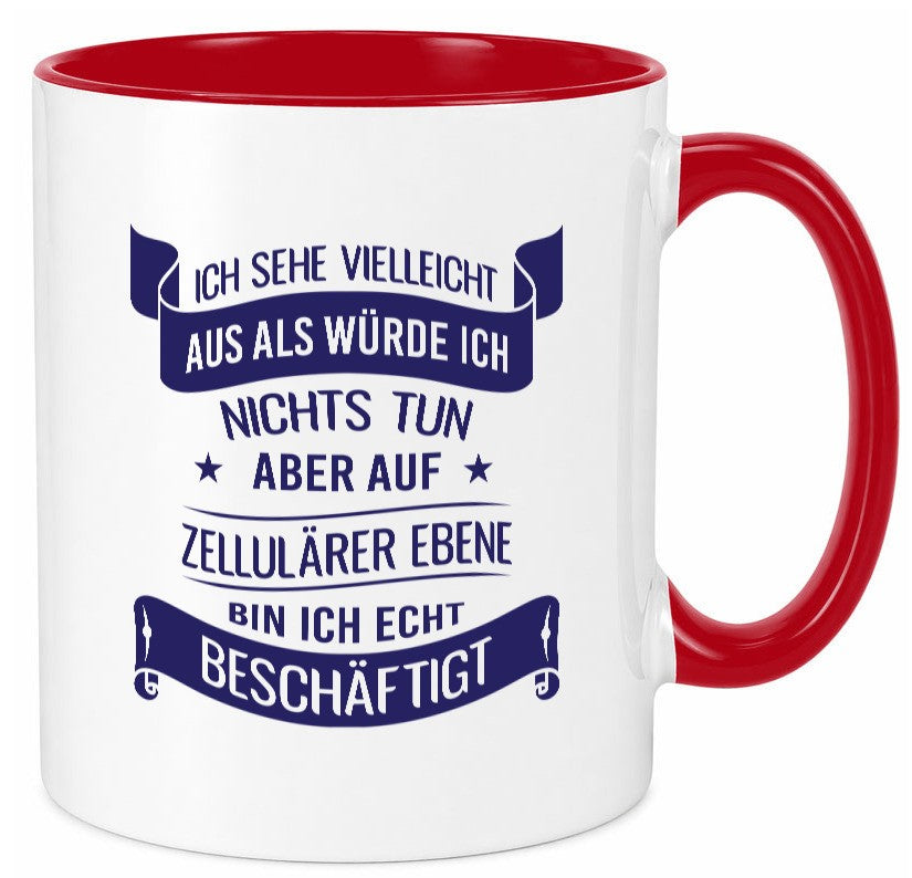 Sehe aus als würde ich nichts tun, bin beschäftigt | Sterne Geschenk Humor Tasse