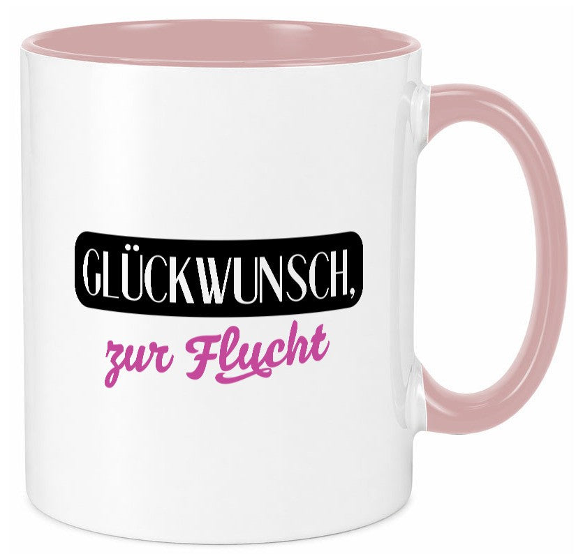 Glückwunsch zur Flucht | Kollegen Jobwechsel Abschied v2 Geschenk Arbeit Büro Tasse