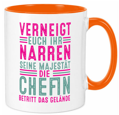Verneigt euch: Chefin | Führungskraft Vorgesetzte v2 Humor Arbeit Kollegen Büro Tasse
