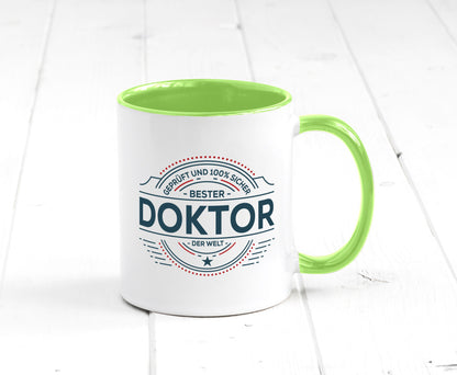 Geprüft und sicher: Doktor | Doktorand Doktortitel lustiger Spruch Geschenk Tasse