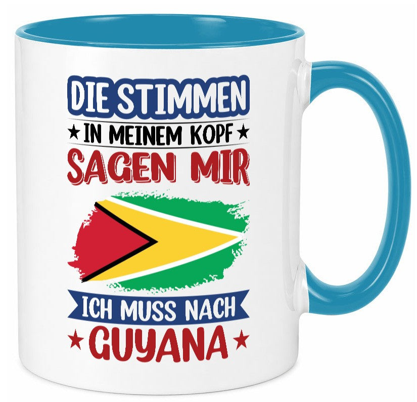 Guyana | Urlaub Stimmen in meinem Kopf Traumland lustig Humor Geschenkidee Tasse