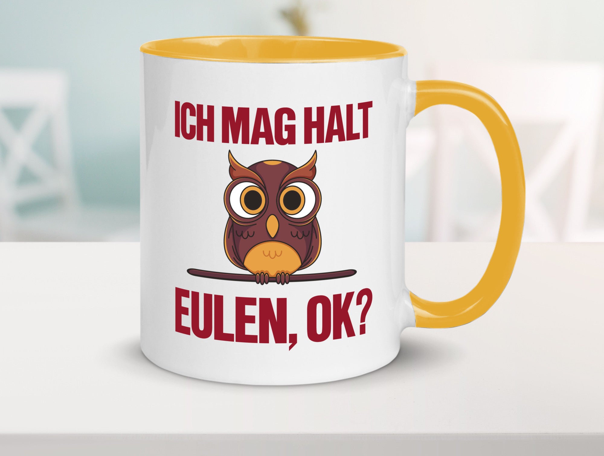 Ich mag Eulen | Spruch süße Eule Motiv lustiger Geschenk Humor Geschenkidee